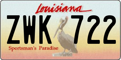 LA license plate ZWK722