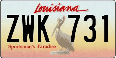 LA license plate ZWK731