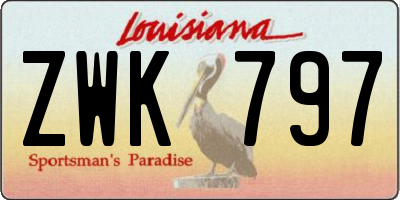 LA license plate ZWK797