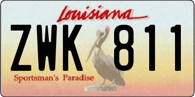 LA license plate ZWK811