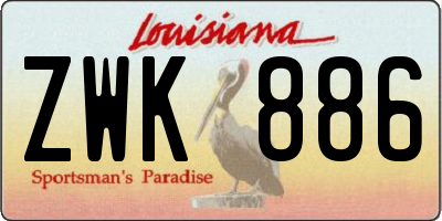 LA license plate ZWK886