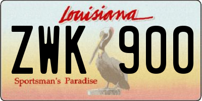 LA license plate ZWK900