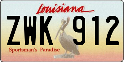 LA license plate ZWK912