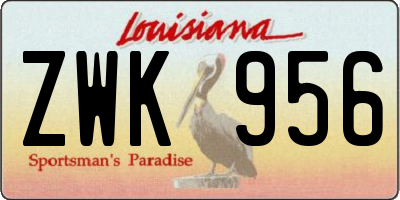 LA license plate ZWK956