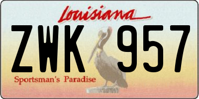 LA license plate ZWK957