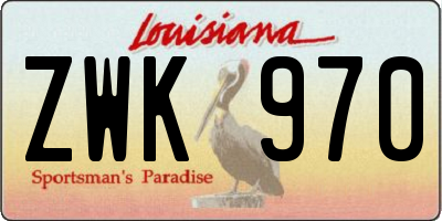 LA license plate ZWK970