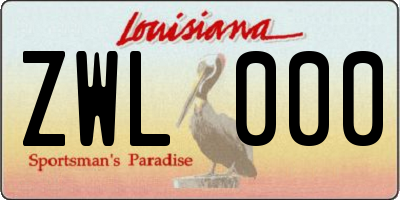 LA license plate ZWL000