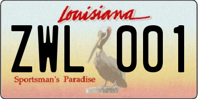 LA license plate ZWL001