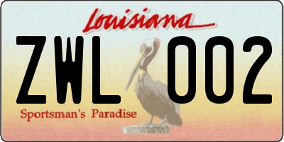 LA license plate ZWL002