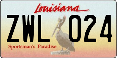 LA license plate ZWL024