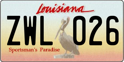 LA license plate ZWL026