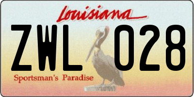 LA license plate ZWL028