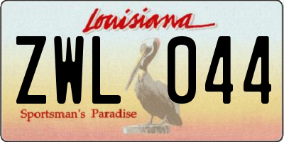 LA license plate ZWL044