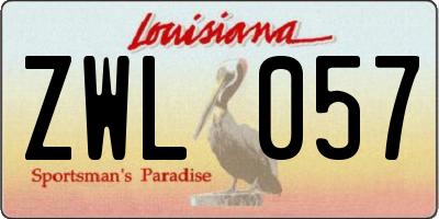 LA license plate ZWL057