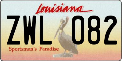 LA license plate ZWL082