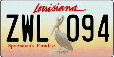 LA license plate ZWL094