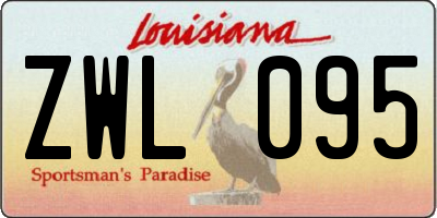 LA license plate ZWL095