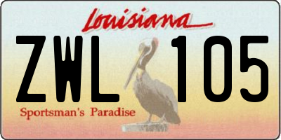 LA license plate ZWL105