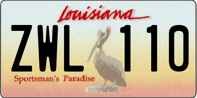 LA license plate ZWL110