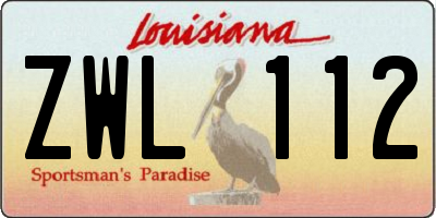 LA license plate ZWL112