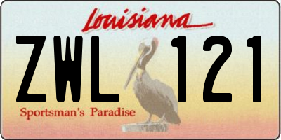 LA license plate ZWL121