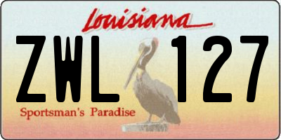 LA license plate ZWL127