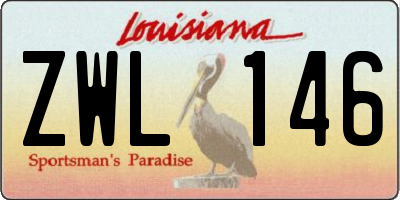 LA license plate ZWL146