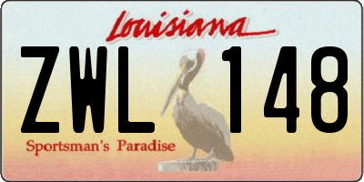 LA license plate ZWL148