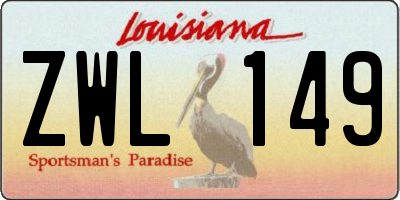 LA license plate ZWL149