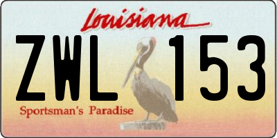 LA license plate ZWL153