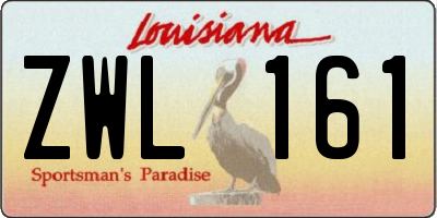 LA license plate ZWL161