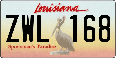 LA license plate ZWL168