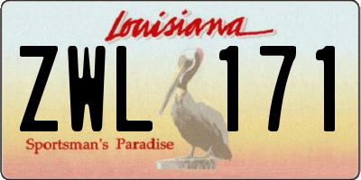 LA license plate ZWL171