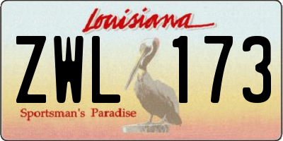 LA license plate ZWL173