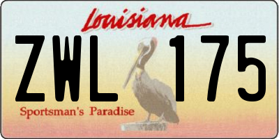 LA license plate ZWL175