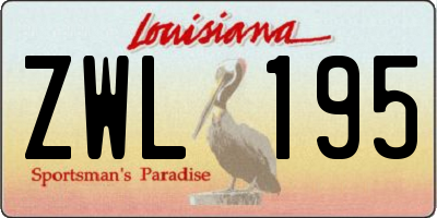 LA license plate ZWL195