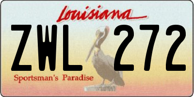 LA license plate ZWL272