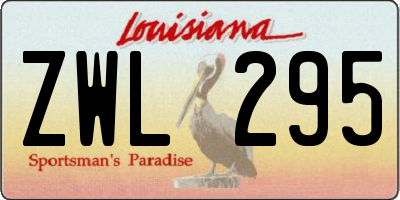 LA license plate ZWL295