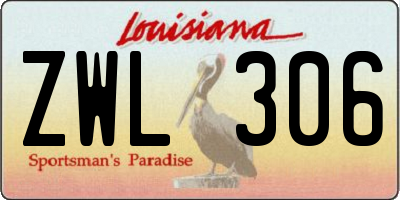 LA license plate ZWL306