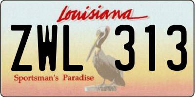 LA license plate ZWL313