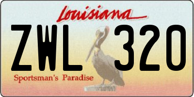 LA license plate ZWL320