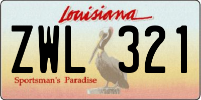 LA license plate ZWL321