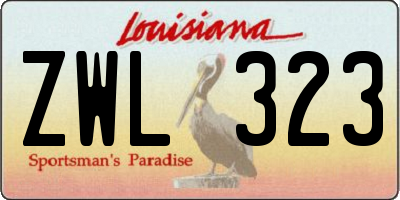 LA license plate ZWL323