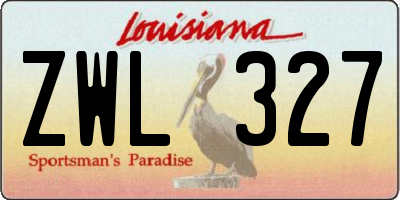 LA license plate ZWL327