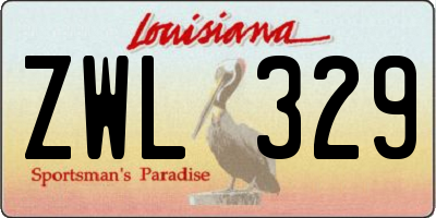 LA license plate ZWL329