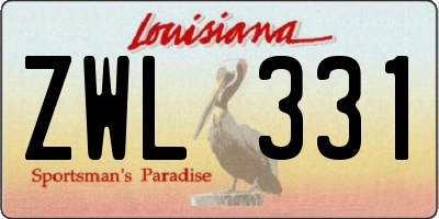LA license plate ZWL331