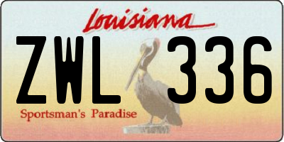 LA license plate ZWL336