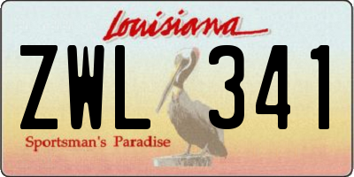 LA license plate ZWL341