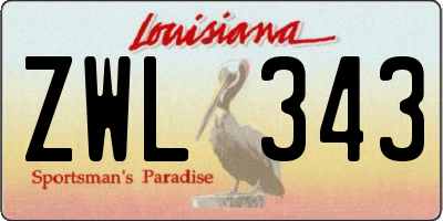 LA license plate ZWL343