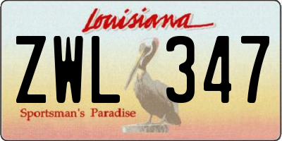 LA license plate ZWL347